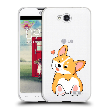 Пластиковый чехол на LG L90 с принтом Корги