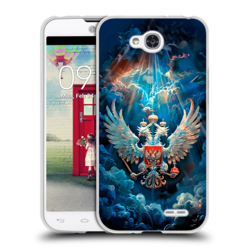 Пластиковый чехол на LG L90 с принтом Герб флаг России