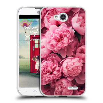 Пластиковый чехол на LG L90 с принтом цветы пионы