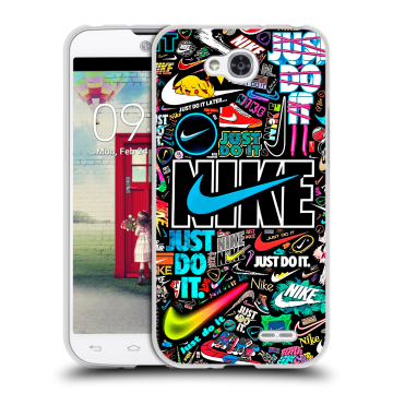 Пластиковый чехол на LG L90 с принтом найк nike черный