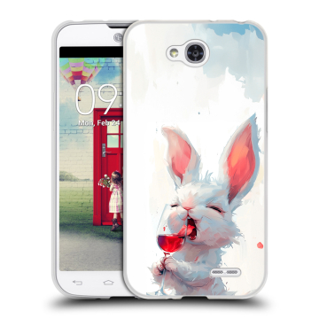 Пластиковый чехол на LG L90 с принтом кролик зайчик