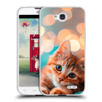 Пластиковый чехол на LG L90 с принтом котик