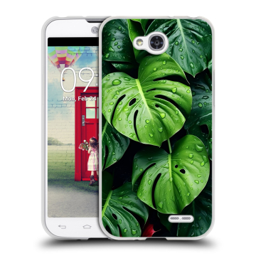 Пластиковый чехол на LG L90 с принтом Листья