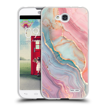 Пластиковый чехол на LG L90 с принтом розовый мрамор