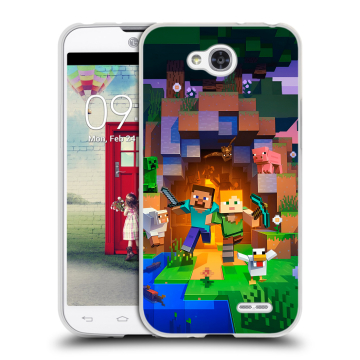 Пластиковый чехол на LG L90 с принтом Майнкрафт Minecraft