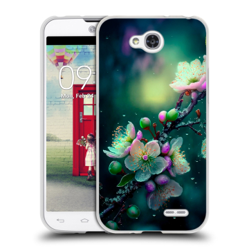 Пластиковый чехол на LG L90 с принтом Цветы и мрамор Пластиковый чехол на LG L90 с принтом Цветы и мрамор