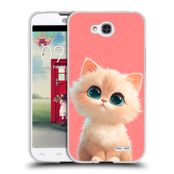 Пластиковый чехол на LG L90 с принтом Розовый котенок