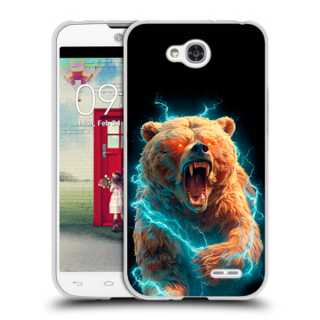 Пластиковый чехол на LG L90 с принтом Медведь
