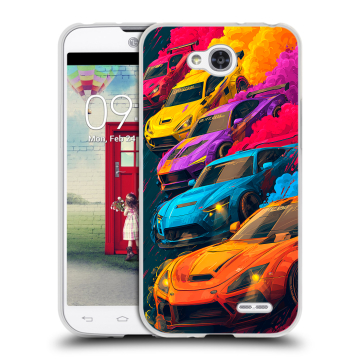 Пластиковый чехол на LG L90 с принтом Тачки