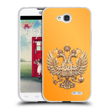 Пластиковый чехол на LG L90 с принтом Герб Флаг России