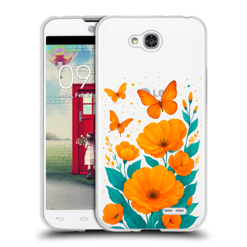 Пластиковый чехол на LG L90 с принтом цветы бабочки