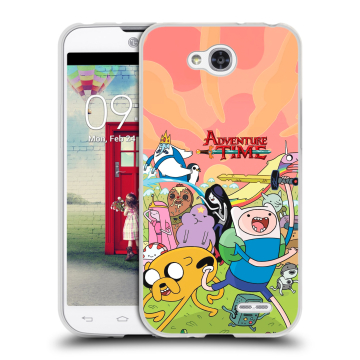 Пластиковый чехол на LG L90 с принтом Adventure time Время приключений