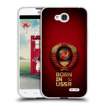 Пластиковый чехол на LG L90 с принтом Флаг Герб СССР
