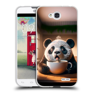 Пластиковый чехол на LG L90 с принтом смешная панда