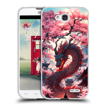 Пластиковый чехол на LG L90 с принтом Дракон Японский