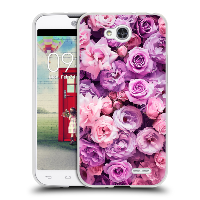 Пластиковый чехол на LG L90 с принтом лавандовые розы Пластиковый чехол на LG L90 с принтом лавандовые розы