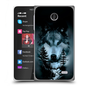 Силиконовый чехол на Nokia X / X+ с принтом Лесной волк Силиконовый чехол на Nokia X / X+ с принтом Лесной волк