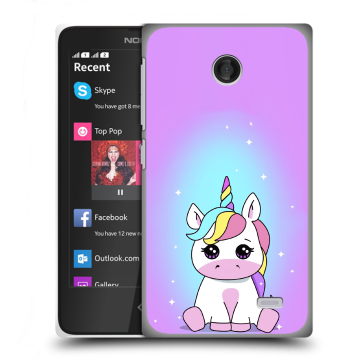 Силиконовый чехол на Nokia X / X+ с принтом Единорог Силиконовый чехол на Nokia X / X+ с принтом Единорог