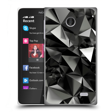 Силиконовый чехол на Nokia X / X+ с принтом Черные кристаллы Силиконовый чехол на Nokia X / X+ с принтом Черные кристаллы