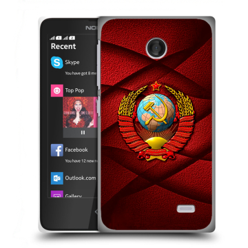 Силиконовый чехол на Nokia X / X+ с принтом Герб СССР Силиконовый чехол на Nokia X / X+ с принтом Герб СССР