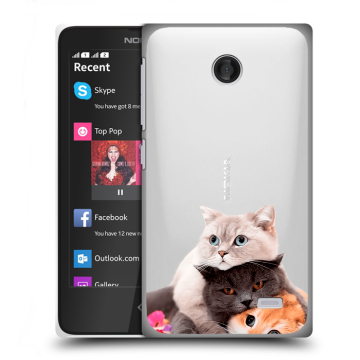 Силиконовый чехол на Nokia X / X+ с принтом Кошки Силиконовый чехол на Nokia X / X+ с принтом Кошки