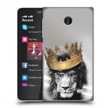 Силиконовый чехол на Nokia X / X+ с принтом Лев с короной Силиконовый чехол на Nokia X / X+ с принтом Лев с короной