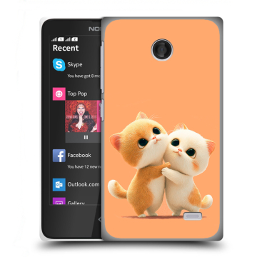 Силиконовый чехол на Nokia X / X+ с принтом Милые котики Силиконовый чехол на Nokia X / X+ с принтом Милые котики