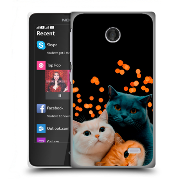 Силиконовый чехол на Nokia X / X+ с принтом Кошки Силиконовый чехол на Nokia X / X+ с принтом Кошки