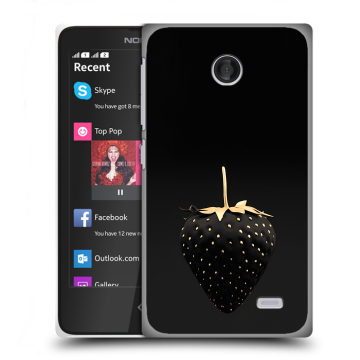 Силиконовый чехол на Nokia X / X+ с принтом Черная клубника Силиконовый чехол на Nokia X / X+ с принтом Черная клубника