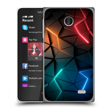 Силиконовый чехол на Nokia X / X+ с принтом Абстракция неон Силиконовый чехол на Nokia X / X+ с принтом Абстракция неон