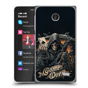 Силиконовый чехол на Nokia X / X+ с принтом Скелет карты Силиконовый чехол на Nokia X / X+ с принтом Скелет карты