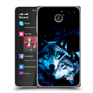 Силиконовый чехол на Nokia X / X+ с принтом Волки Силиконовый чехол на Nokia X / X+ с принтом Волки