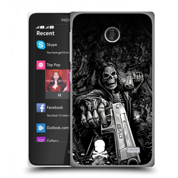 Силиконовый чехол на Nokia X / X+ с принтом Скелет Силиконовый чехол на Nokia X / X+ с принтом Скелет