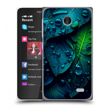 Силиконовый чехол на Nokia X / X+ с принтом Листья Силиконовый чехол на Nokia X / X+ с принтом Листья