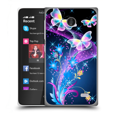 Силиконовый чехол на Nokia X с принтом Бабочки