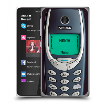 Силиконовый чехол на Nokia X с принтом Старый телефон