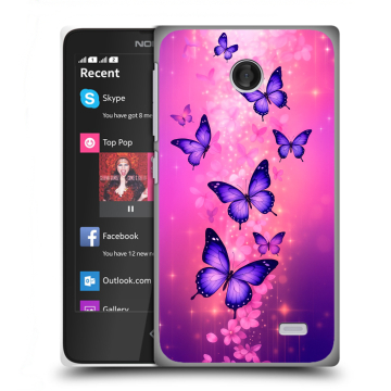 Силиконовый чехол на Nokia X с принтом Бабочки