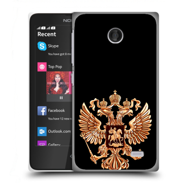 Силиконовый чехол на Nokia X с принтом Герб России золотой