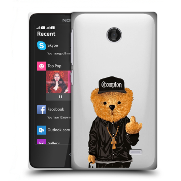 Силиконовый чехол на Nokia X с принтом Мишка Силиконовый чехол на Nokia X с принтом Мишка