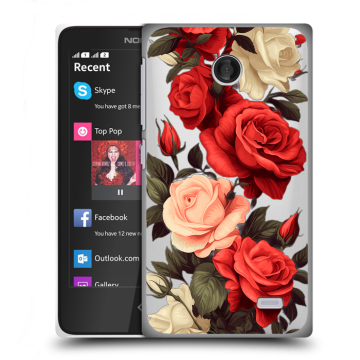 Силиконовый чехол на Nokia X с принтом Розы Силиконовый чехол на Nokia X с принтом Розы