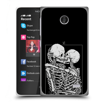 Силиконовый чехол на Nokia X с принтом Поцелуй скелетов Силиконовый чехол на Nokia X с принтом Поцелуй скелетов
