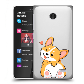 Силиконовый чехол на Nokia X с принтом Корги Силиконовый чехол на Nokia X с принтом Корги