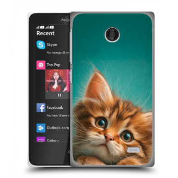 Силиконовый чехол на Nokia X с принтом котенок Силиконовый чехол на Nokia X с принтом котенок