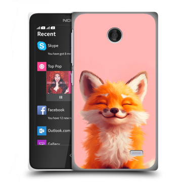 Силиконовый чехол на Nokia X с принтом милая лиса