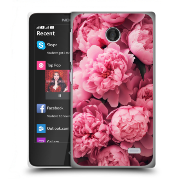 Силиконовый чехол на Nokia X с принтом цветы пионы Силиконовый чехол на Nokia X с принтом цветы пионы