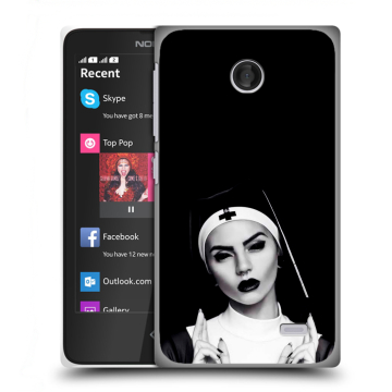 Силиконовый чехол на Nokia X с принтом монашка Силиконовый чехол на Nokia X с принтом монашка