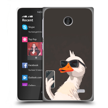 Силиконовый чехол на Nokia X с принтом утка в очках Силиконовый чехол на Nokia X с принтом утка в очках