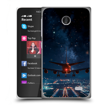 Силиконовый чехол на Nokia X с принтом самолет Силиконовый чехол на Nokia X с принтом самолет