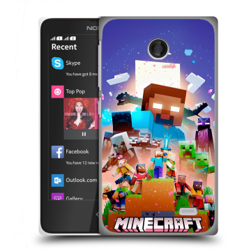 Силиконовый чехол на Nokia X с принтом Майнкрафт Minecraft