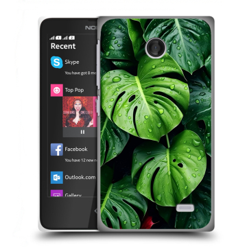 Силиконовый чехол на Nokia X с принтом Листья Силиконовый чехол на Nokia X с принтом Листья